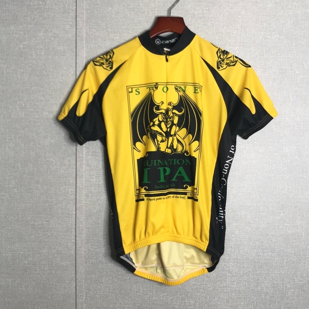 Canari Yellow and Black Stone Ruination IPA Cycling Shirt
